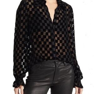 Paige Loro checkered Blouse NWOT